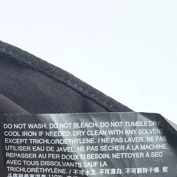 Theory 2 Black Tie Neck Drape Dress Long Sleeve Asymmetrical Hem 100% Silk - Picture 9 of 11